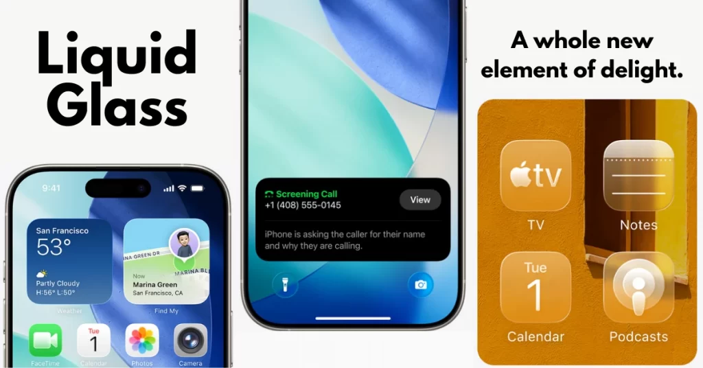 Apple iOS 26 Liquid Glass Design