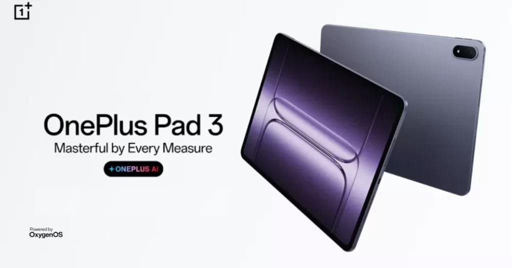 नया OnePlus Pad 3 टैबलेट अपने स्लिम डिजाइन और शानदार डिस्प्ले के साथ दिखाया गया है।