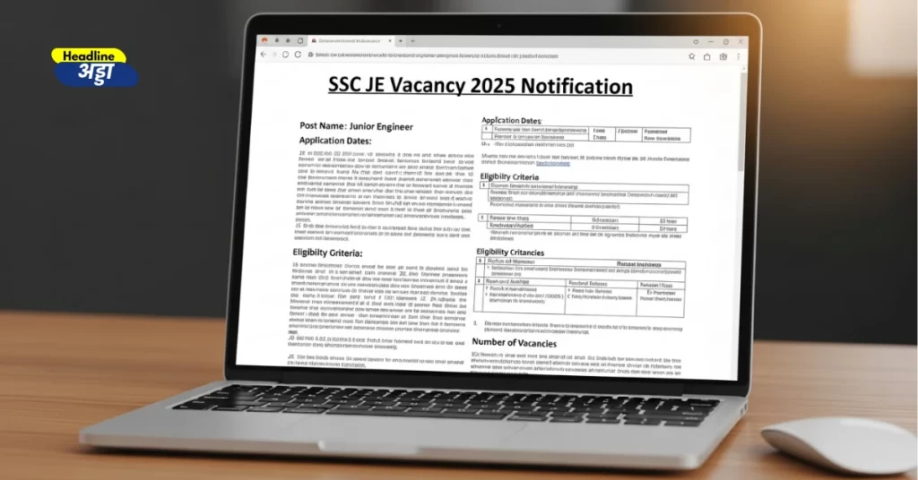 SSC JE Vacancy 2025 का नोटिफिकेशन